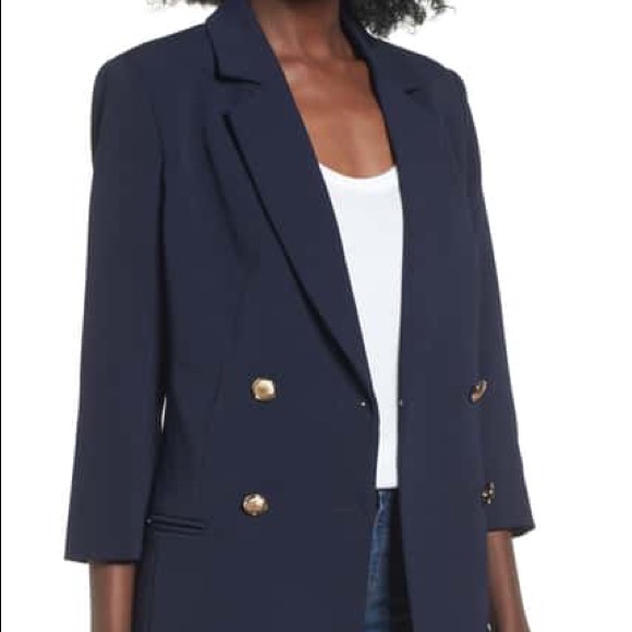 longline navy blazer